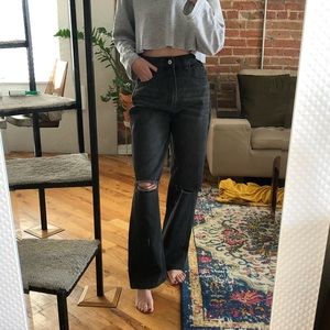 Black wide leg jeans